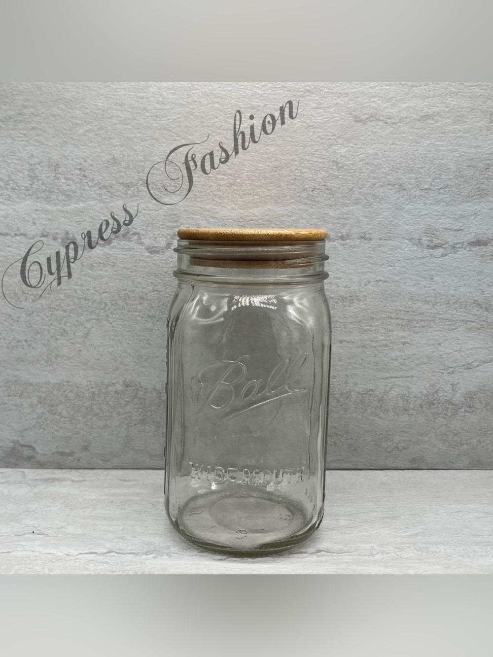 🎉 Ball 32 oz Glass Mason Jar with Wooden Lid